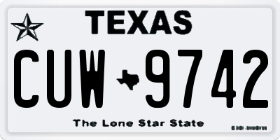 TX license plate CUW9742