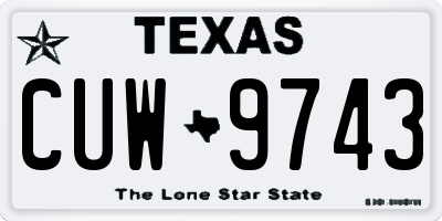 TX license plate CUW9743
