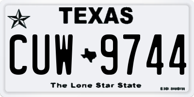 TX license plate CUW9744