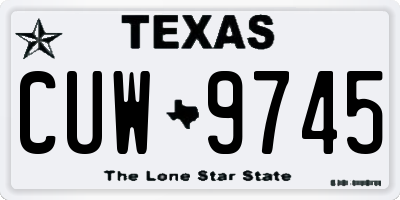 TX license plate CUW9745