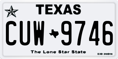TX license plate CUW9746