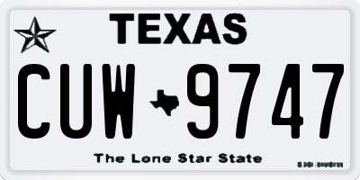 TX license plate CUW9747