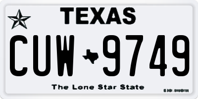 TX license plate CUW9749