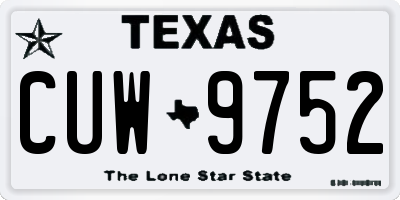 TX license plate CUW9752