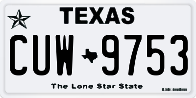 TX license plate CUW9753