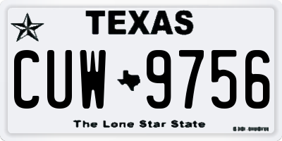 TX license plate CUW9756