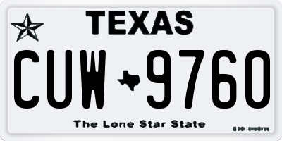 TX license plate CUW9760