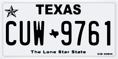 TX license plate CUW9761