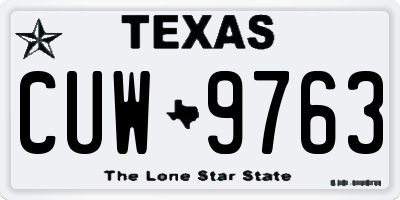TX license plate CUW9763