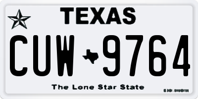 TX license plate CUW9764