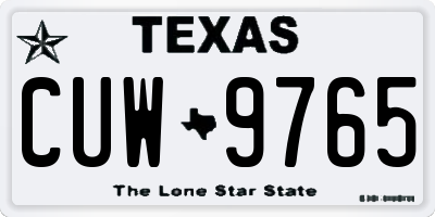 TX license plate CUW9765