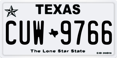 TX license plate CUW9766