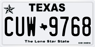 TX license plate CUW9768