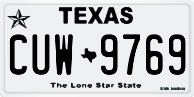 TX license plate CUW9769