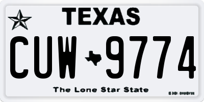 TX license plate CUW9774