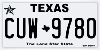 TX license plate CUW9780