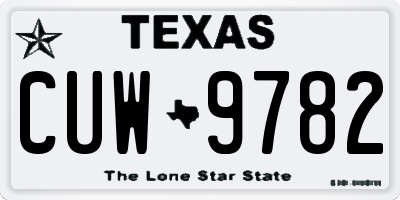 TX license plate CUW9782