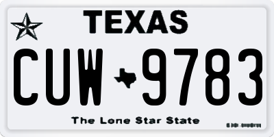 TX license plate CUW9783