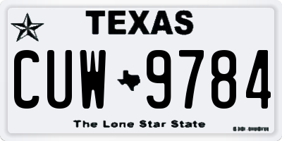 TX license plate CUW9784
