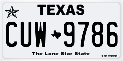 TX license plate CUW9786