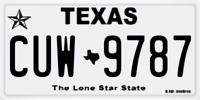 TX license plate CUW9787
