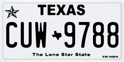 TX license plate CUW9788
