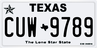 TX license plate CUW9789