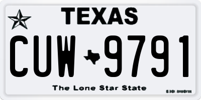TX license plate CUW9791