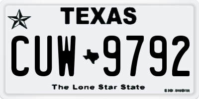 TX license plate CUW9792