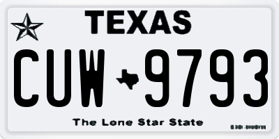 TX license plate CUW9793