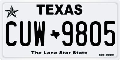 TX license plate CUW9805