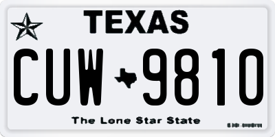 TX license plate CUW9810