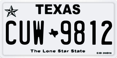 TX license plate CUW9812