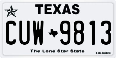 TX license plate CUW9813