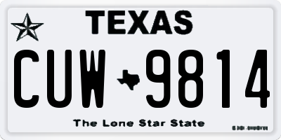 TX license plate CUW9814