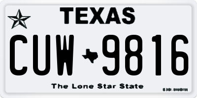 TX license plate CUW9816
