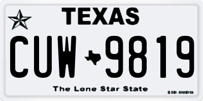 TX license plate CUW9819