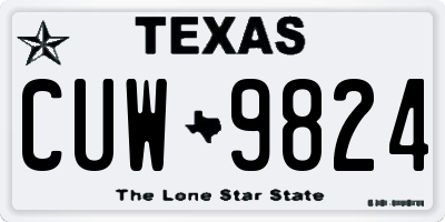 TX license plate CUW9824
