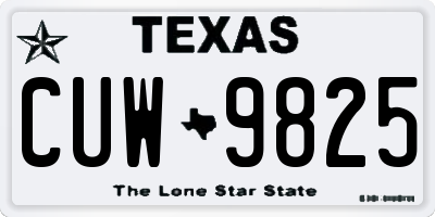TX license plate CUW9825