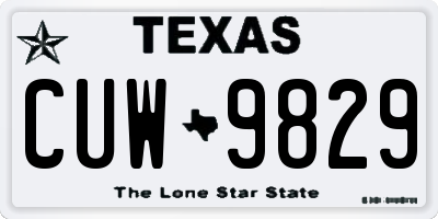 TX license plate CUW9829