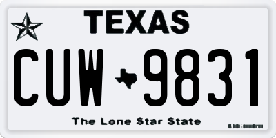 TX license plate CUW9831