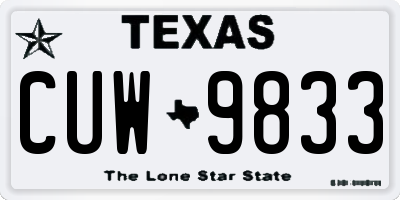 TX license plate CUW9833
