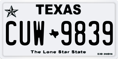TX license plate CUW9839