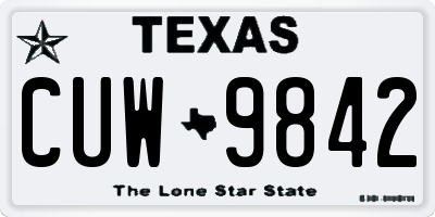 TX license plate CUW9842