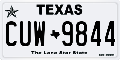 TX license plate CUW9844