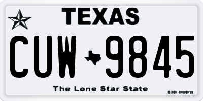 TX license plate CUW9845