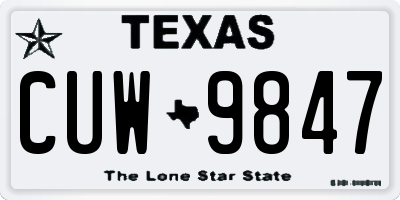 TX license plate CUW9847