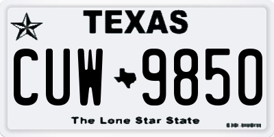 TX license plate CUW9850