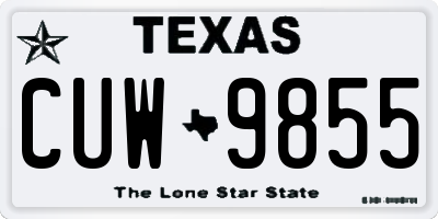 TX license plate CUW9855