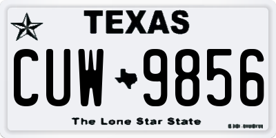 TX license plate CUW9856